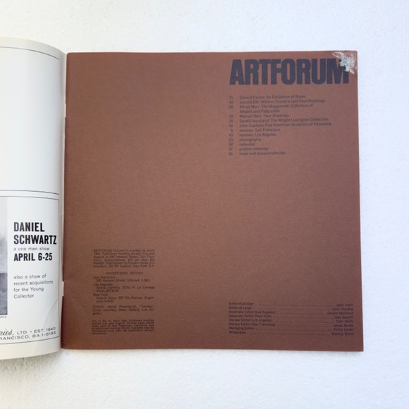 ARTFORUM MAGAZINE APRIL 1964 VOL II #10 IN GOOD CONDITION - Picture 2 of 2